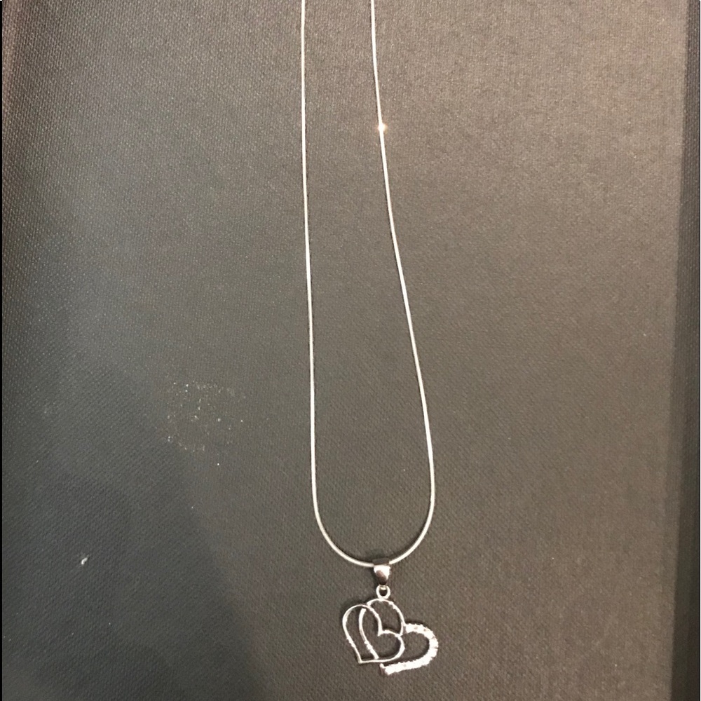 Silver Double Heart Necklace